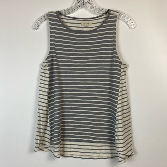 Madewell Forward-Seam Tank Top Gray Stripe Size Small - Picture 3 of 11